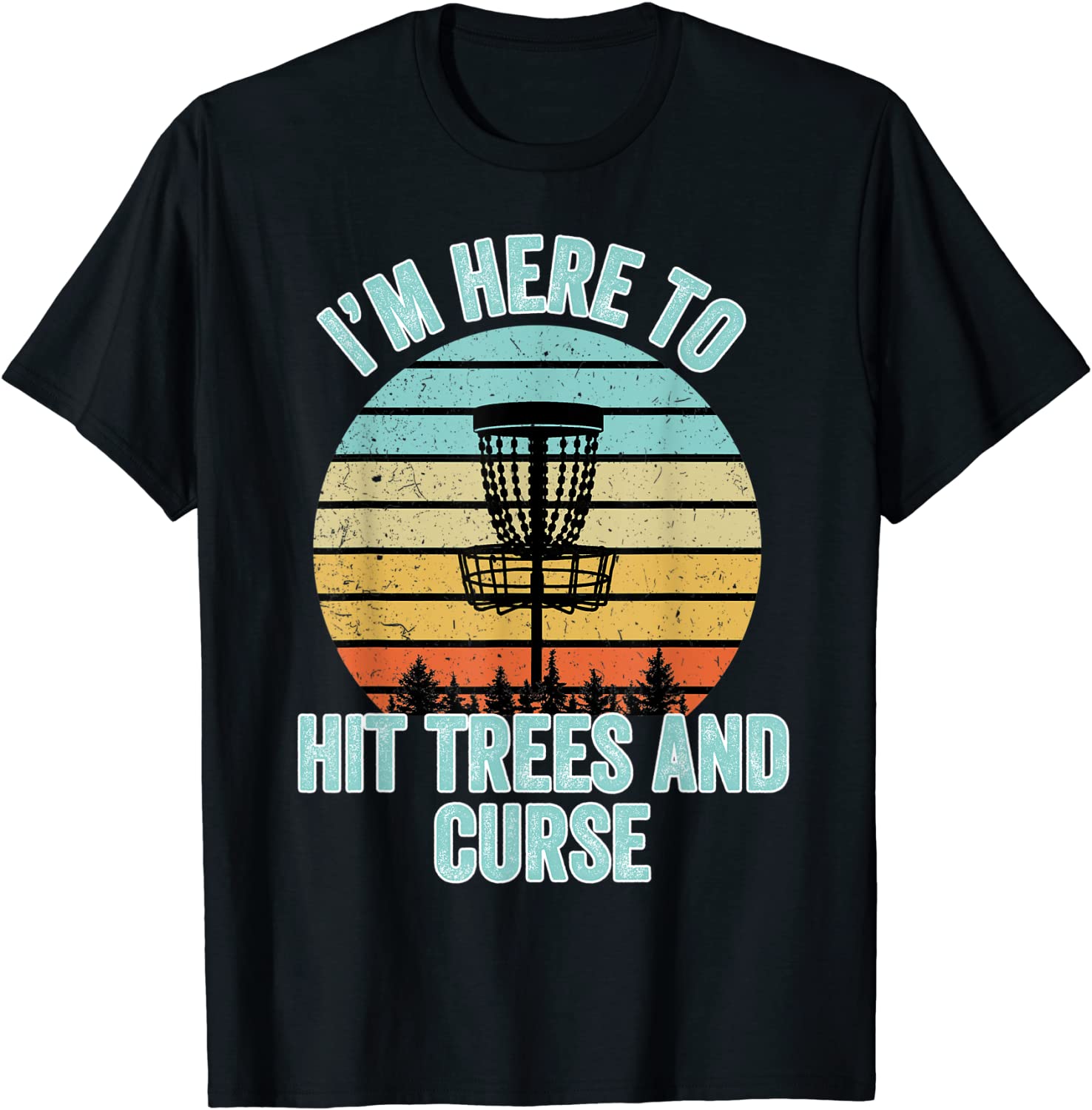 Disc Golf Shirt Funny Hit Trees and Curse Retro Disc Golf Gi T-Shirt