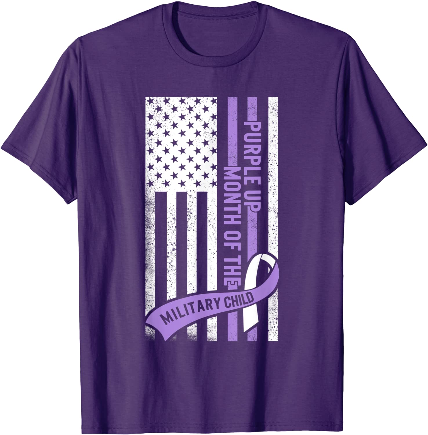 Purple Up Military Child Kids Month Children Awareness Gift T-Shirt
