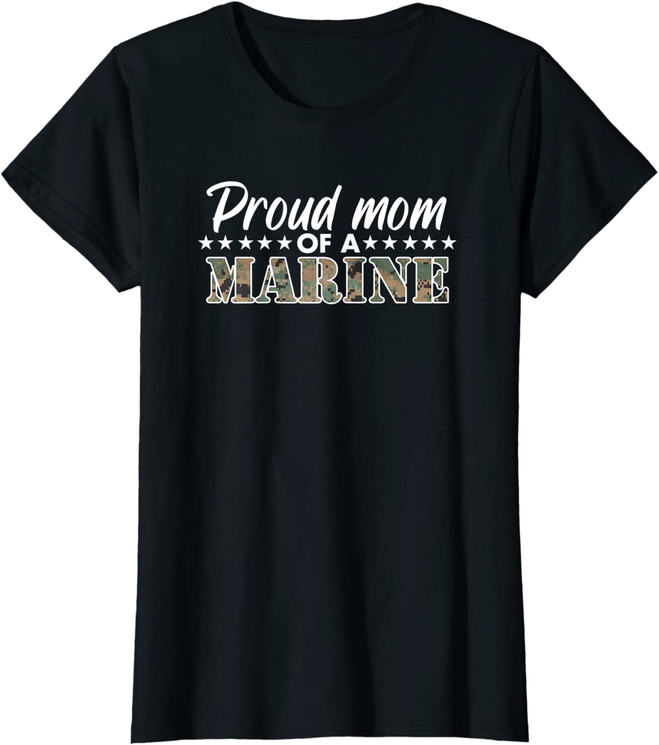 Womens Proud Mom of a Marine T-Shirt
