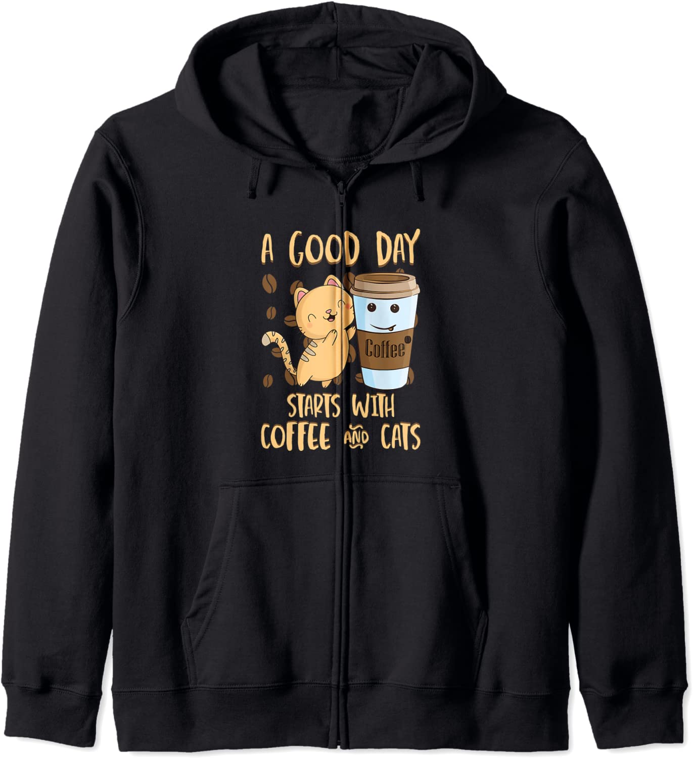Cat T Shirt Coffee Tee A Good Day Starts With Coffee Cats Hoodie