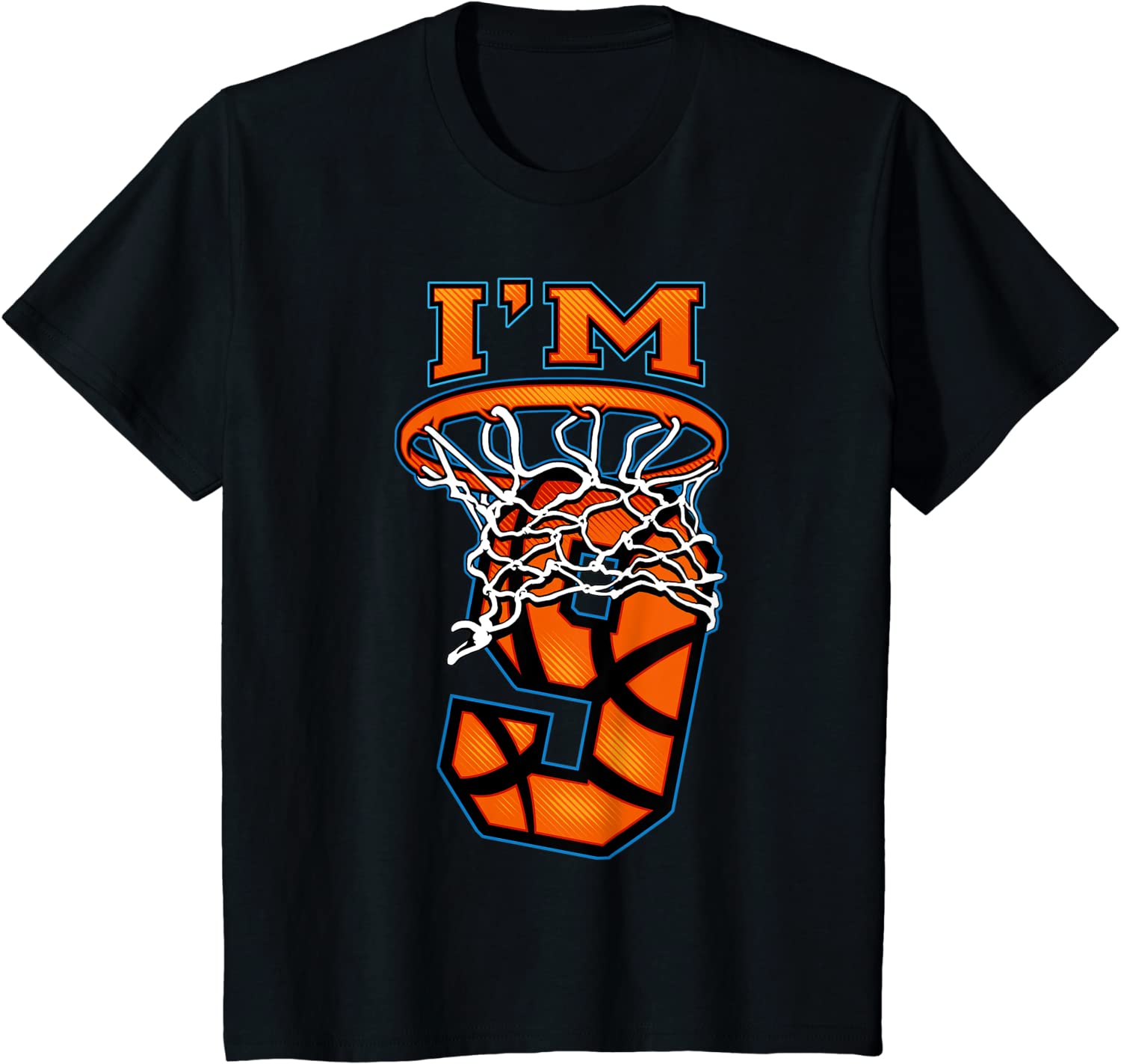Kids Basketball Im 9 Boy Girl 9th Birthday Gift T-Shirt