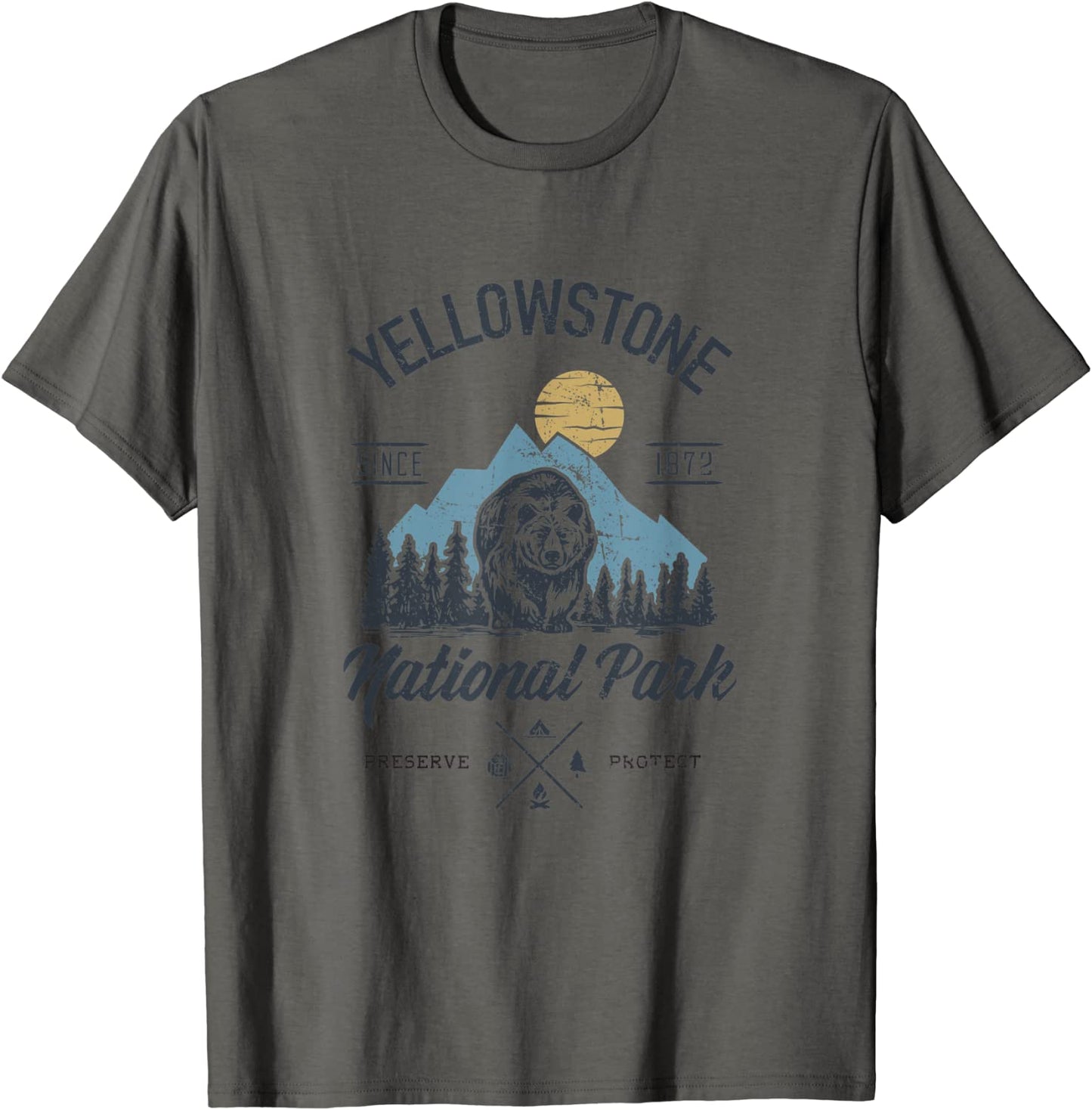 Vintage Retro Yellowstone National Park Hiking Shirt T-Shirt