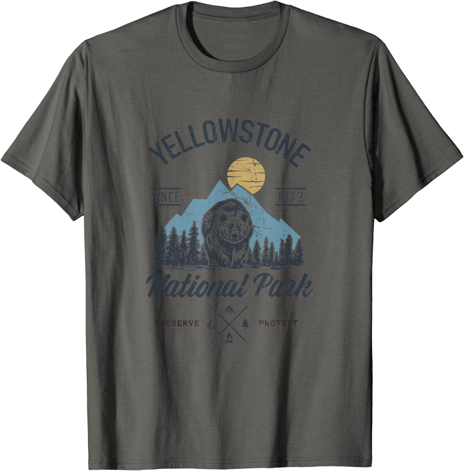 Vintage Retro Yellowstone National Park Hiking Shirt T-Shirt