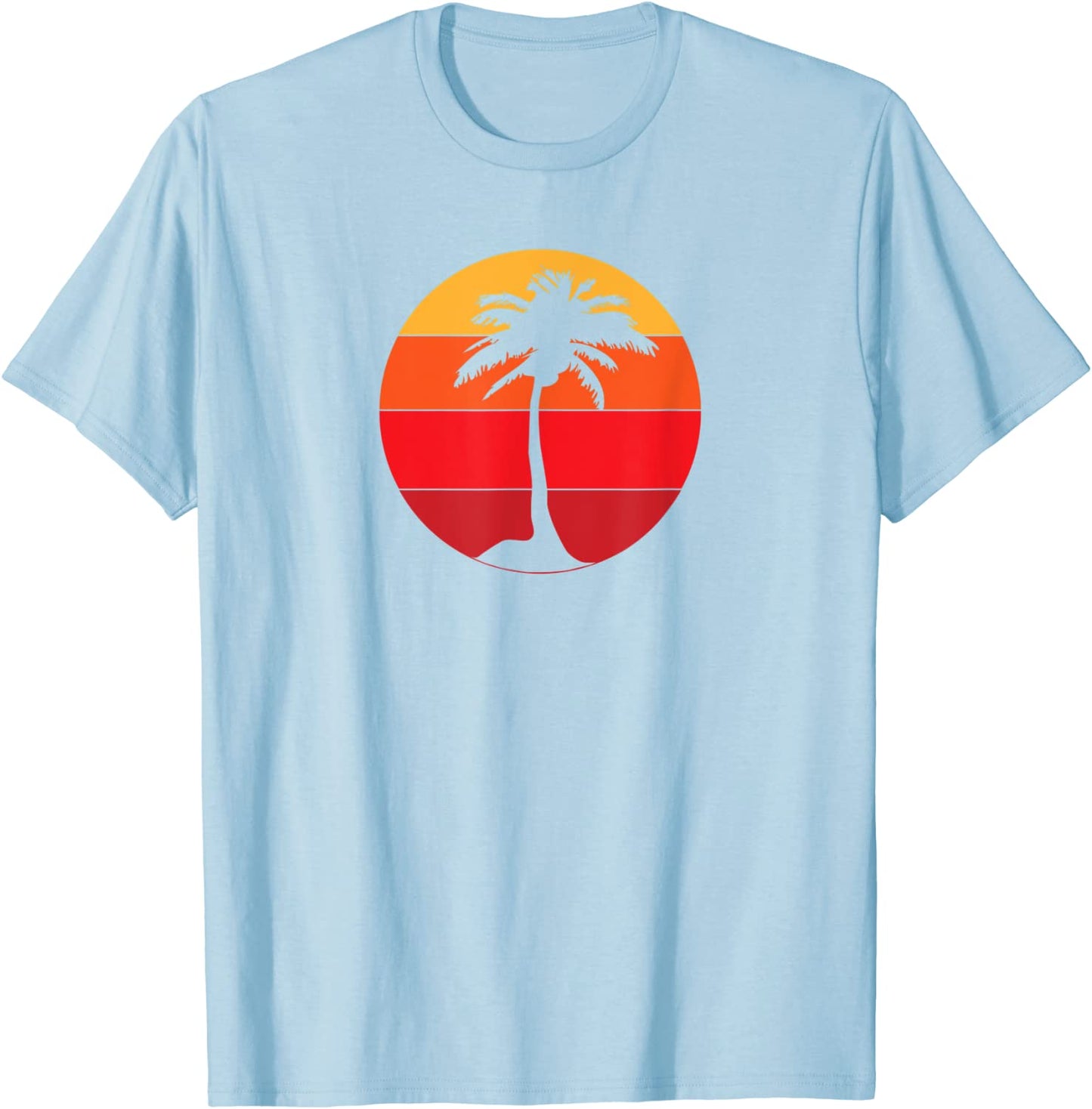 Pacific Ocean Beach Palm Tree Sun Retro Vintage T-Shirt