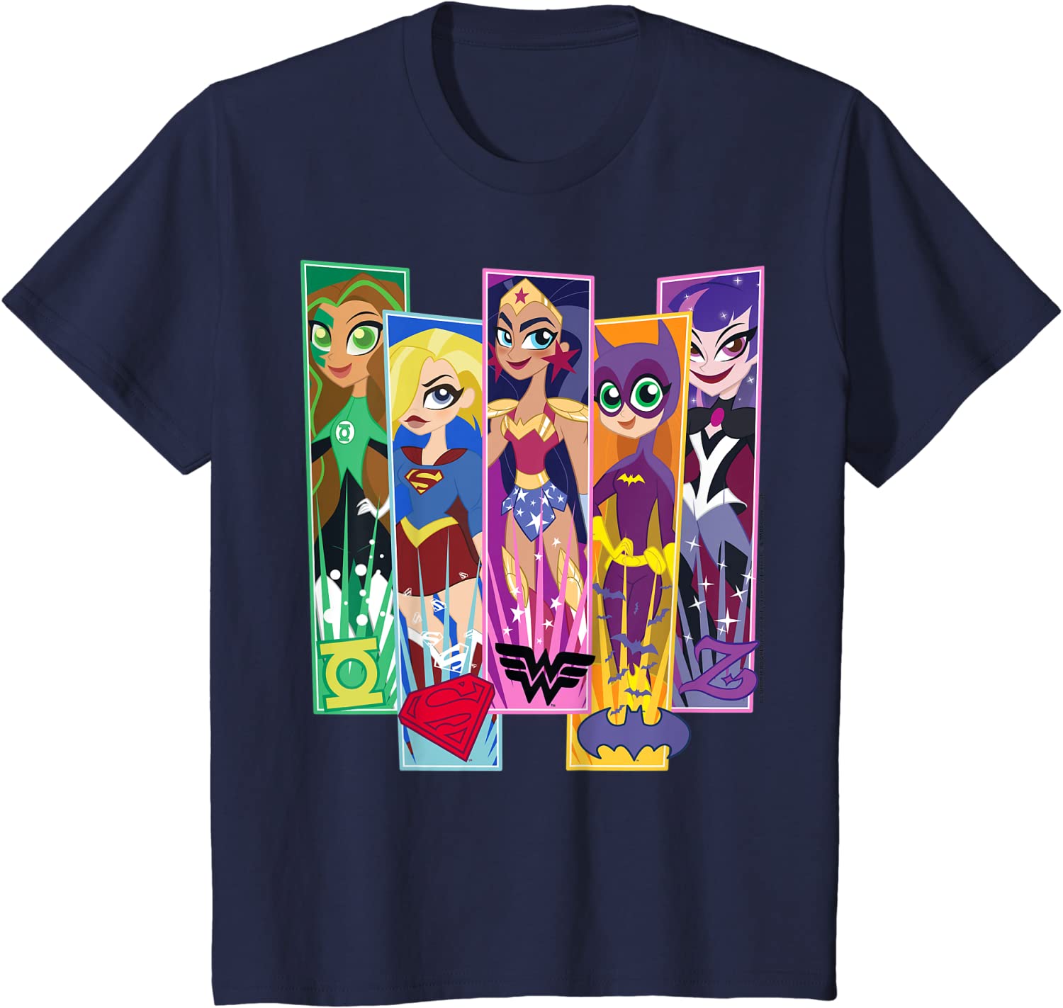 Kids DC Comics Super Hero Girls Character Panels T-Shirt