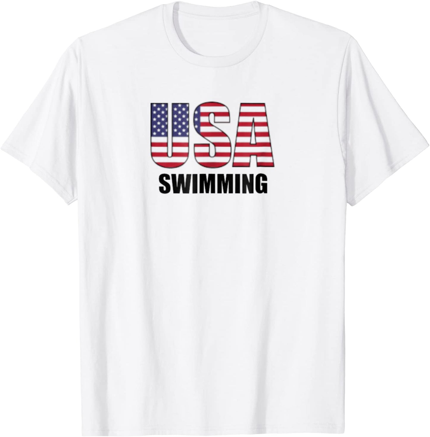 USA Swimming American Flag Team Sport Support T Shirt
