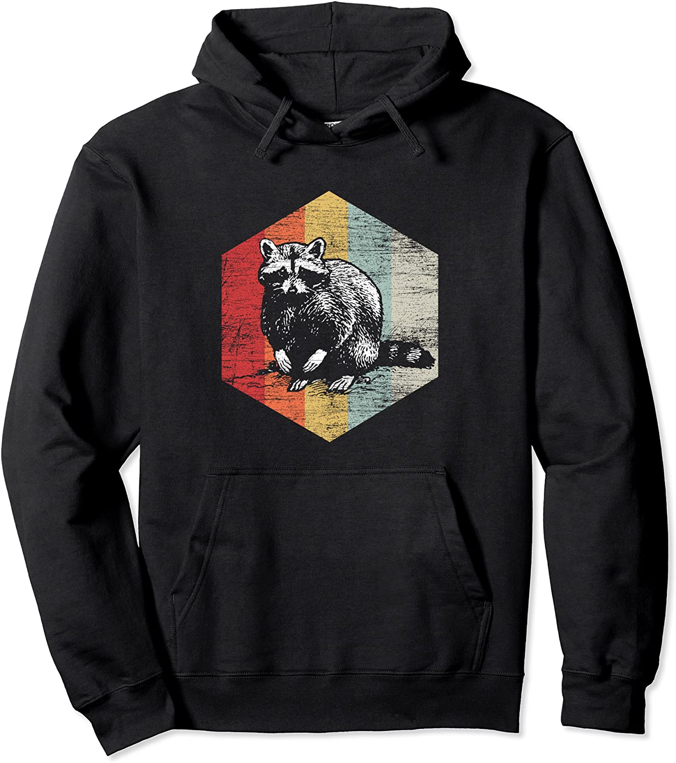 Retro Racoon Pullover Hoodie