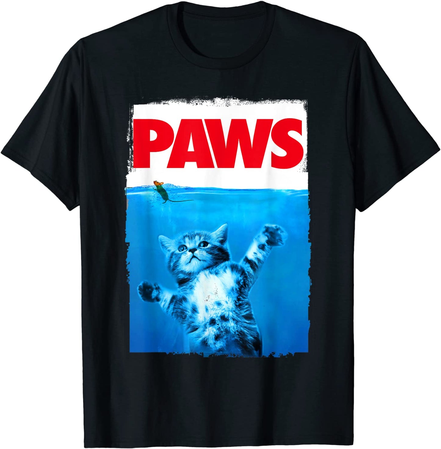 Paws Cat and Mouse Top Cute Funny Cat Lover Parody Top T-Shirt