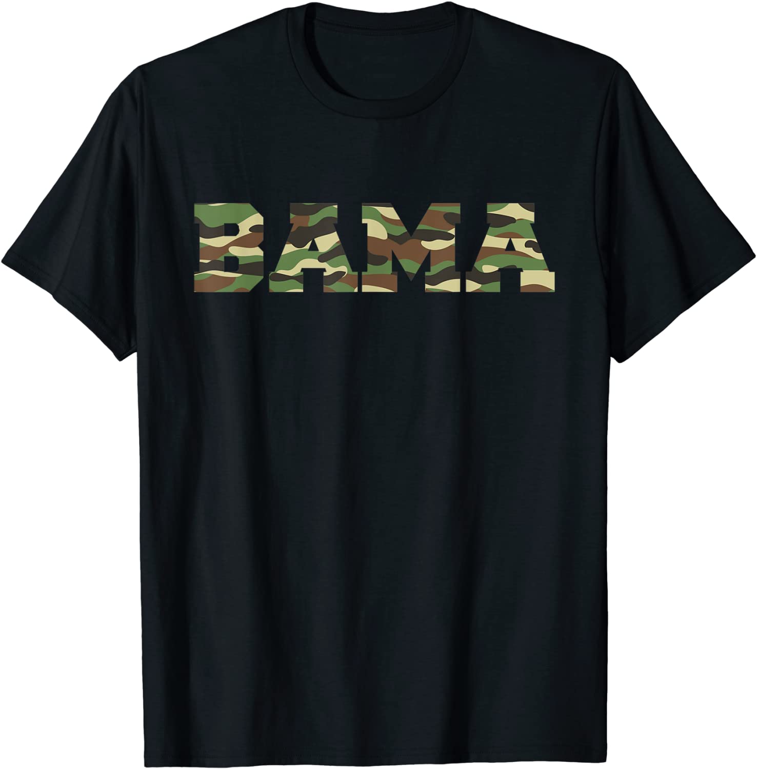ALABAMA Pride Bold Green Camouflage College Sports Font T-Shirt