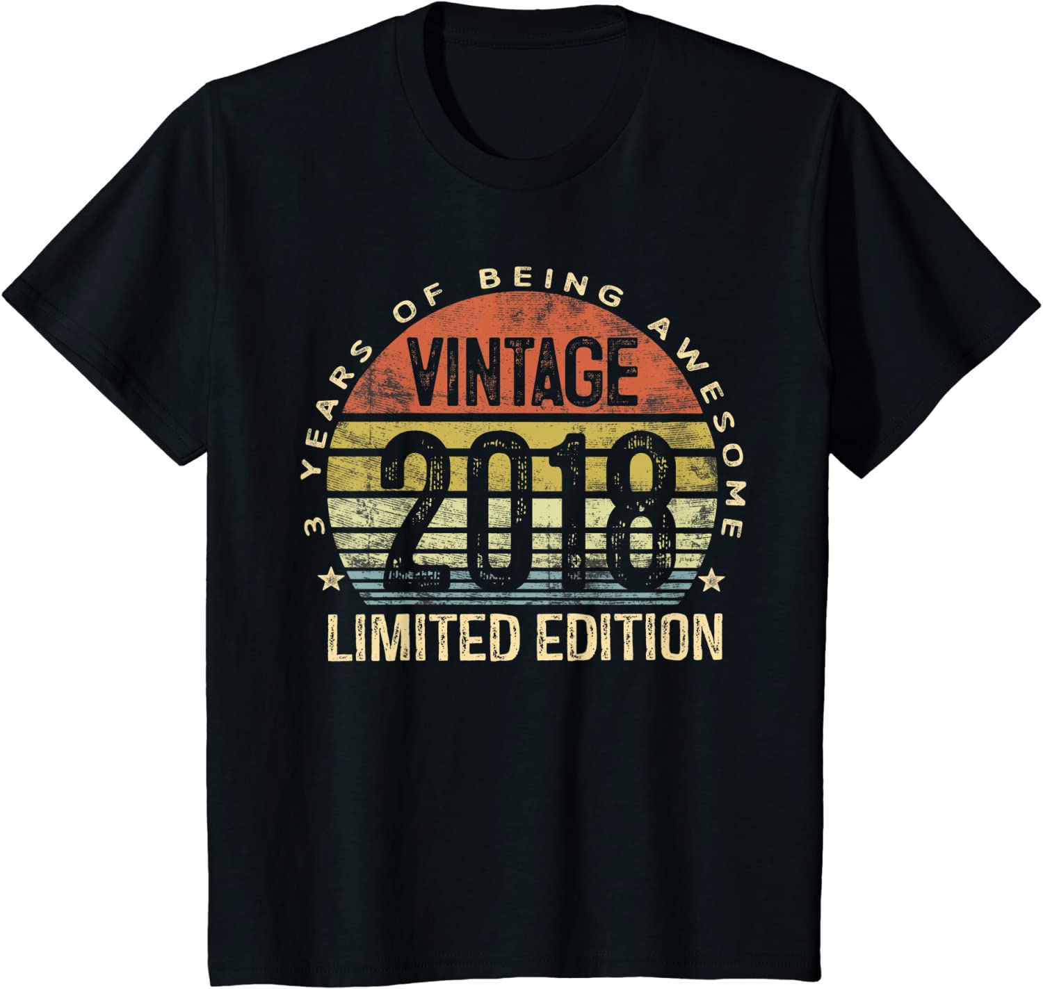 Kids 3 Year Old Gifts Vintage 2018 Limited Edition 3rd Birthday T-Shirt