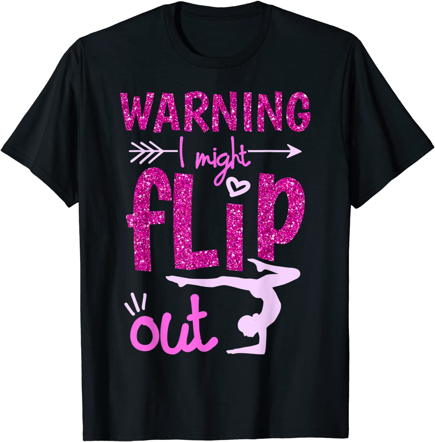 Warning I Might Flip Out Funny Cheerleading Gymnast T-Shirt