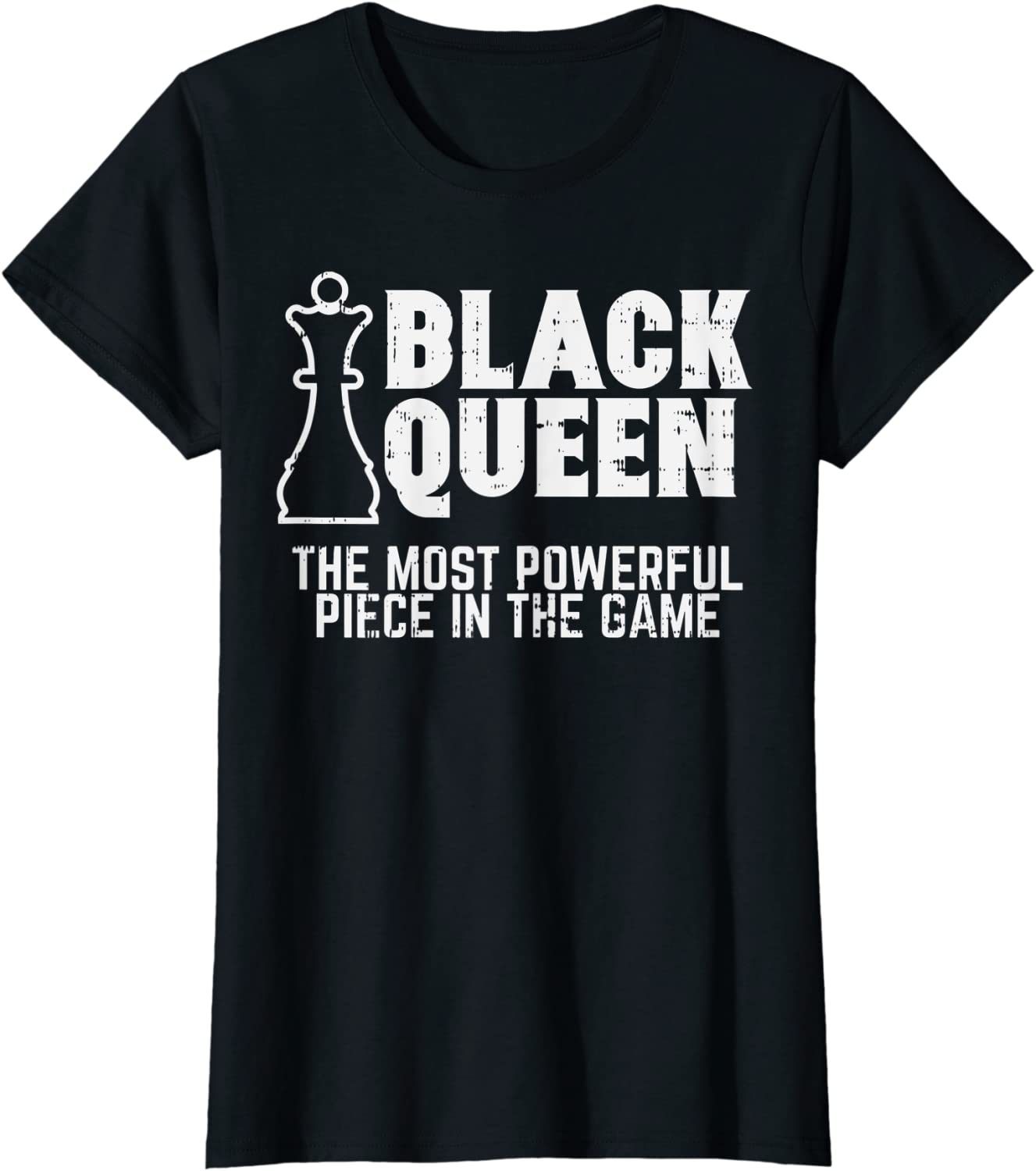 Womens Black Queen Most Powerful Chess African American Women Gift T-Shirt