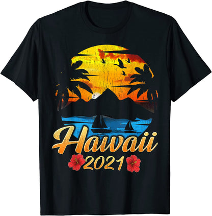 Hawaii 2021 Hawaiian Shirt Family Vacation Matching Group T-Shirt