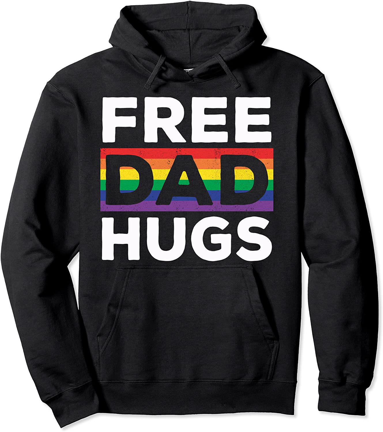 Free Dad Hugs Rainbow LGBT Pride Fathers Day Gift Pullover Hoodie