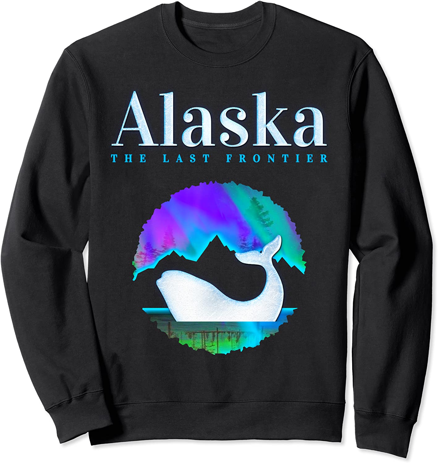Alaska Northern Lights Orca Whale with Aurora Borealis Sweatshirt