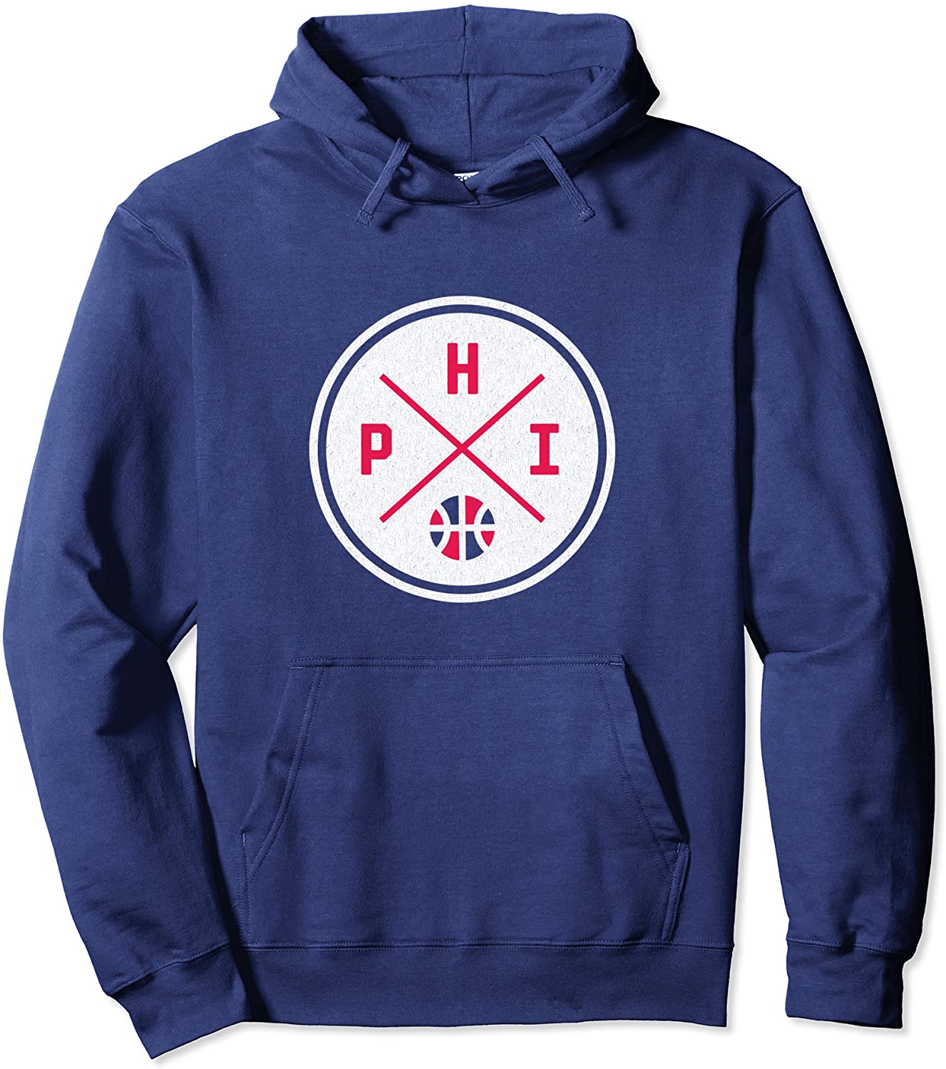 Classic Philadelphia Basketball PHI Outline Pullover Hoodie