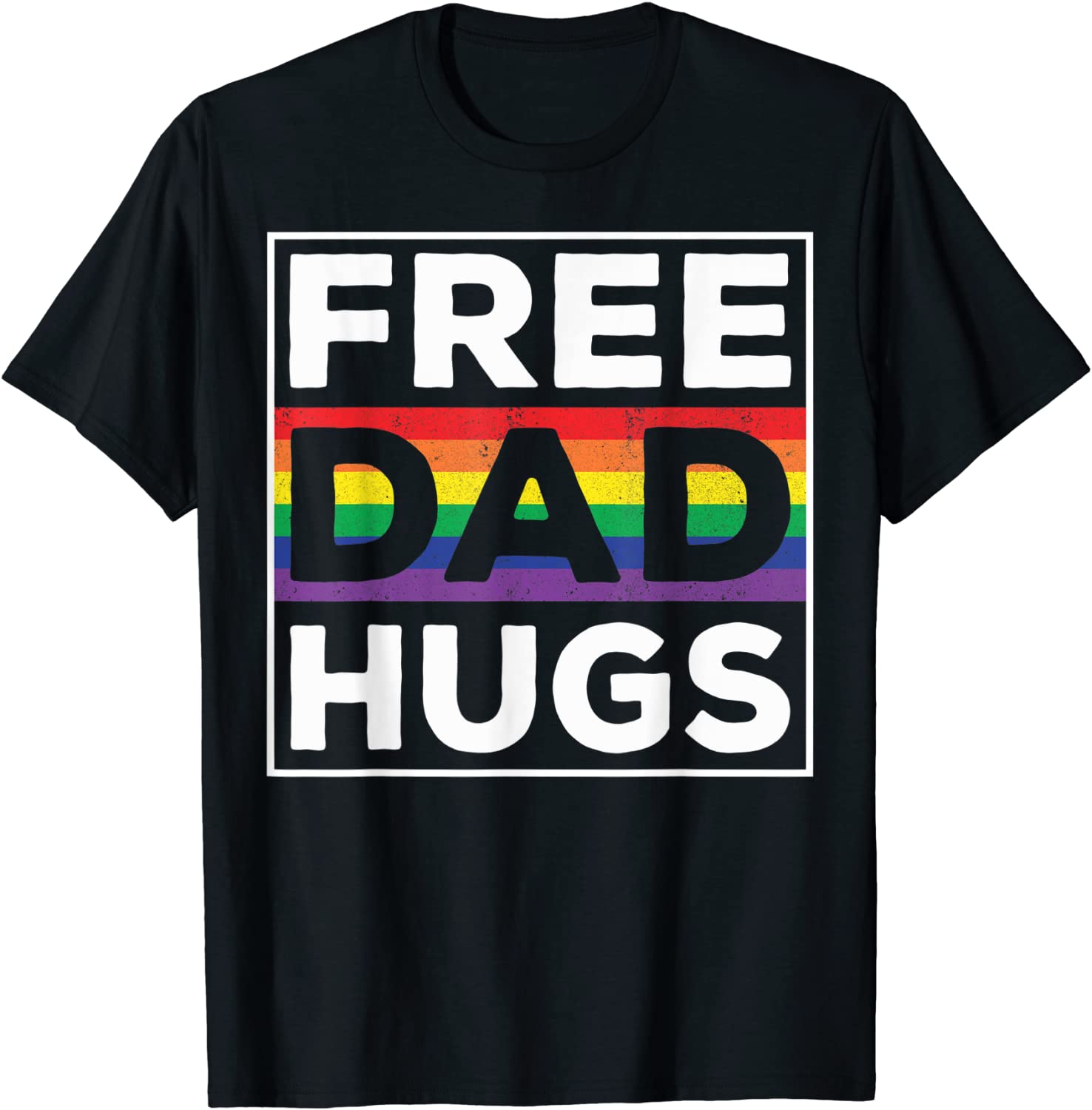 Free Dad Hugs Rainbow LGBT Pride Fathers Day T-Shirt