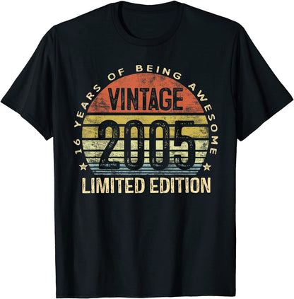 16 Year Old Gifts Vintage 2005 Limited Edition 16th Birthday T-Shirt