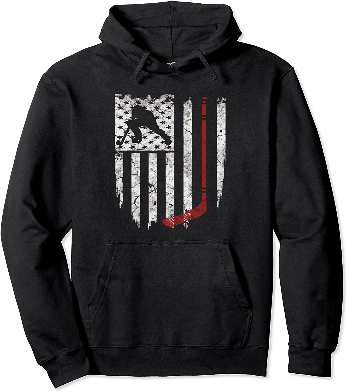 Hockey American USA Flag Hoodie Mens Tee Hoodie