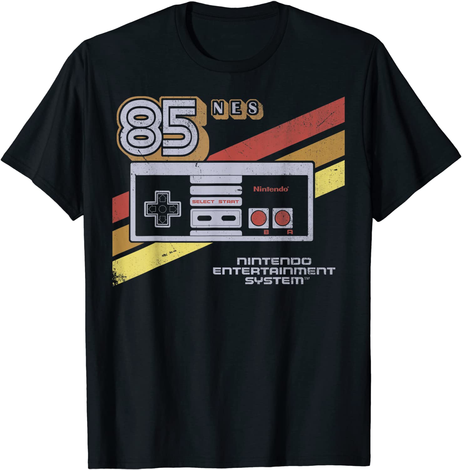 Nintendo NES Controller Retro Stripe 85 Graphic T-Shirt T-Shirt