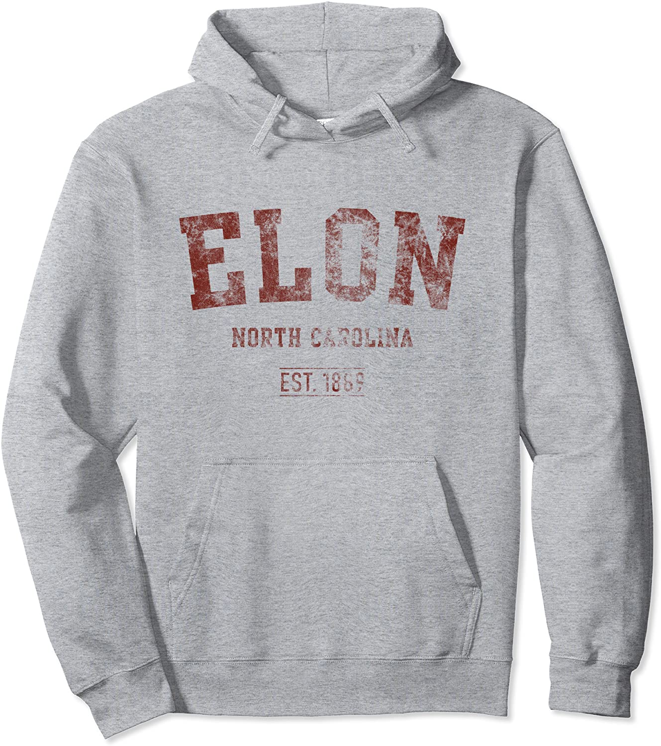 Elon North Carolina Distressed Text Sport Style Pullover Hoodie
