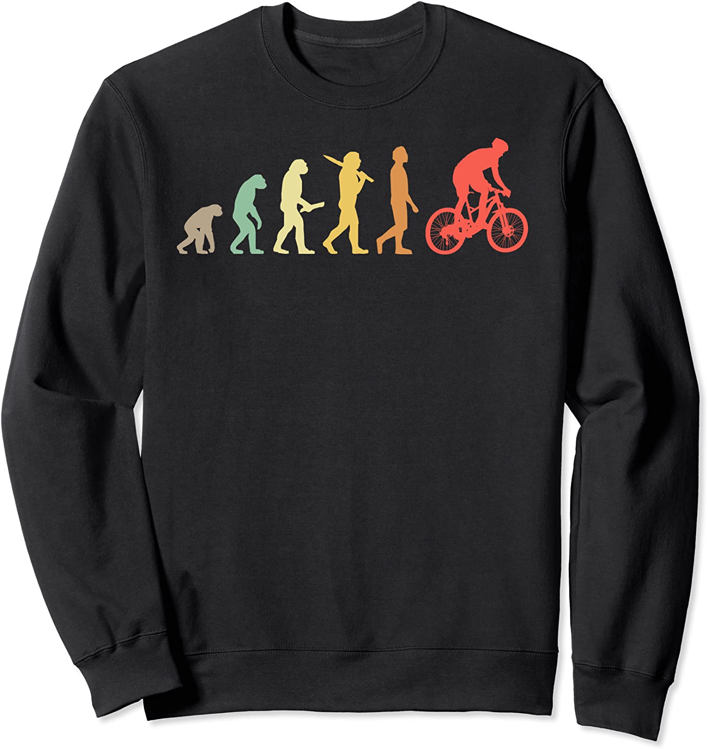 Retro Mountain Biking Evolution Gift For Mountain Bikers Sweatshirt