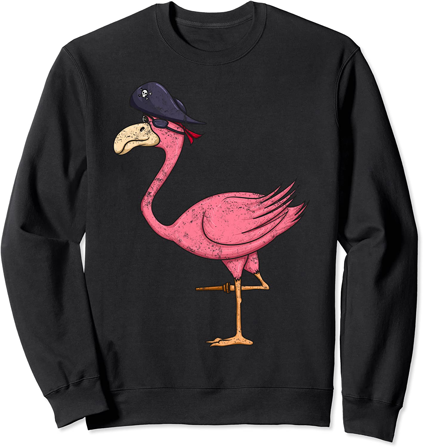 Vintage Pirate Pink Flamingo With Eyepatch Halloween Costume Sweatshirt