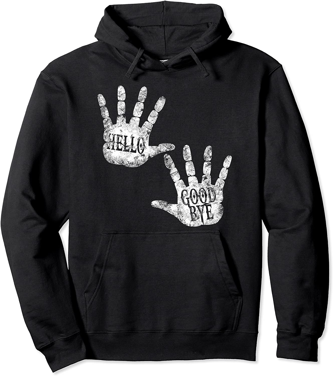 HELLO and GOODBYE Academy DAILY GREETINGS Humor Vintage Art Pullover Hoodie