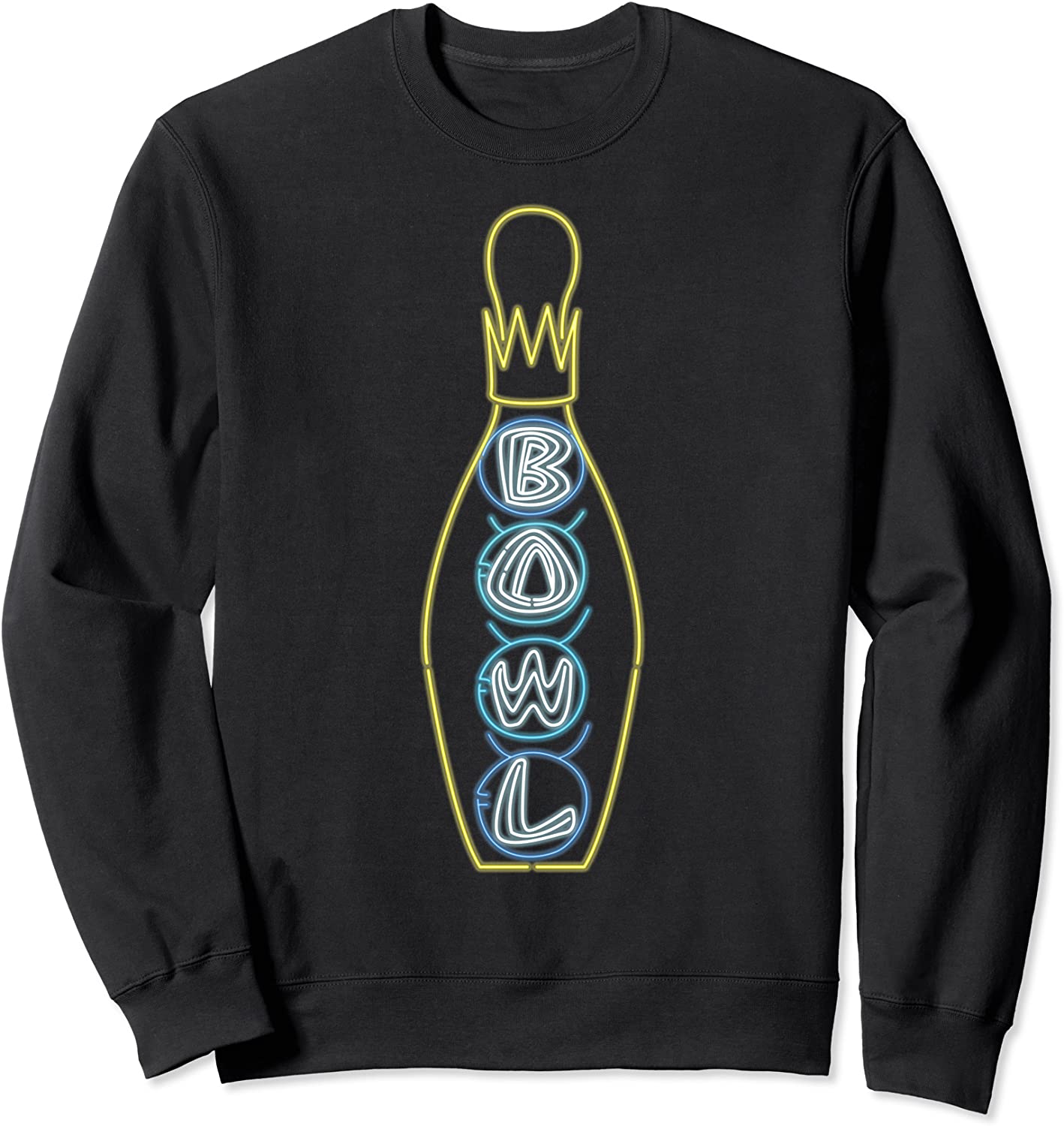 Big Lebowski Retro Neon Crown Bowling Pin Sweatshirt