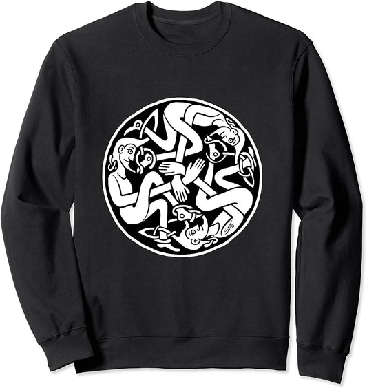 Celtic Art - Human Figures Pattern - Book of Kells Sweatshirt