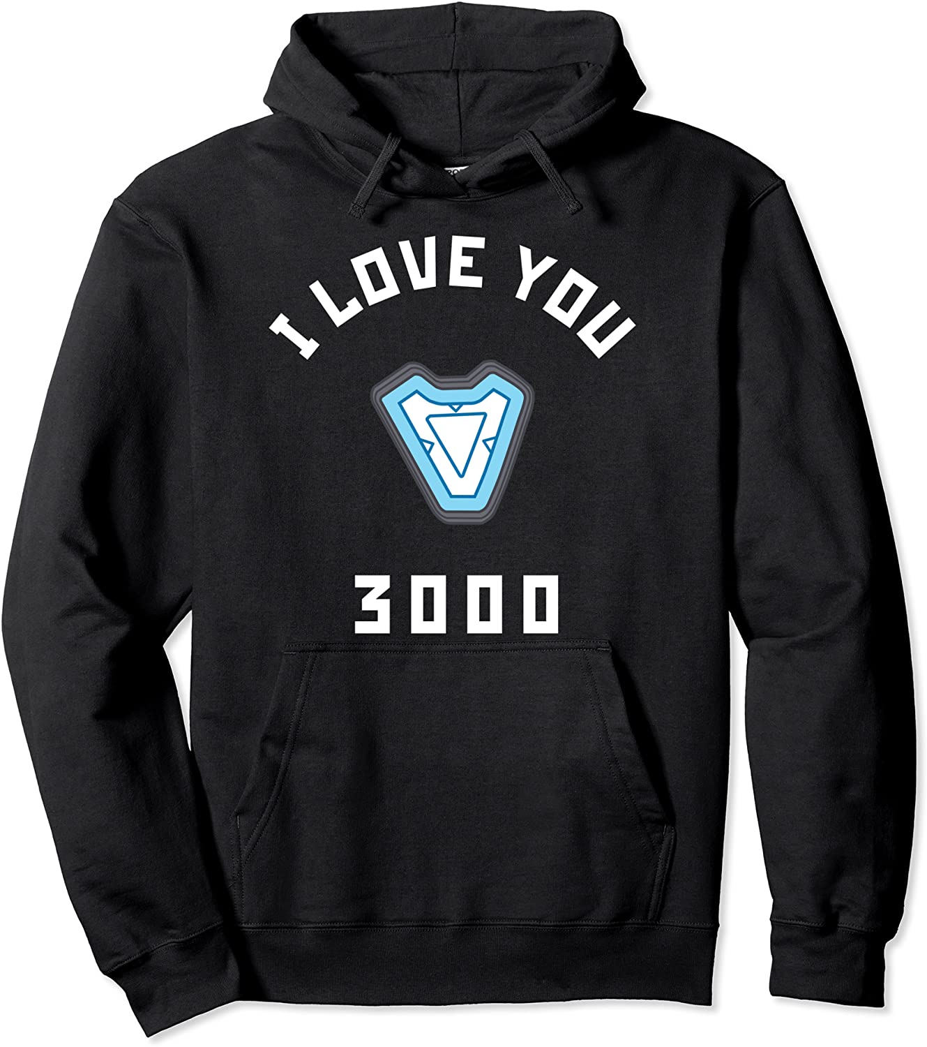 Marvel Avengers Endgame Iron Man I Love You 3000 Arc Reactor Pullover Hoodie