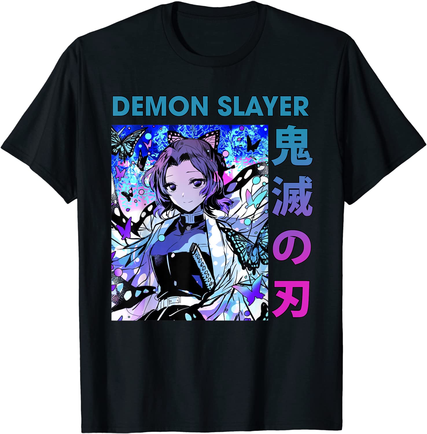 Japanese Manga Fantasy Demon Anime Slayer Character Shinobu T-Shirt