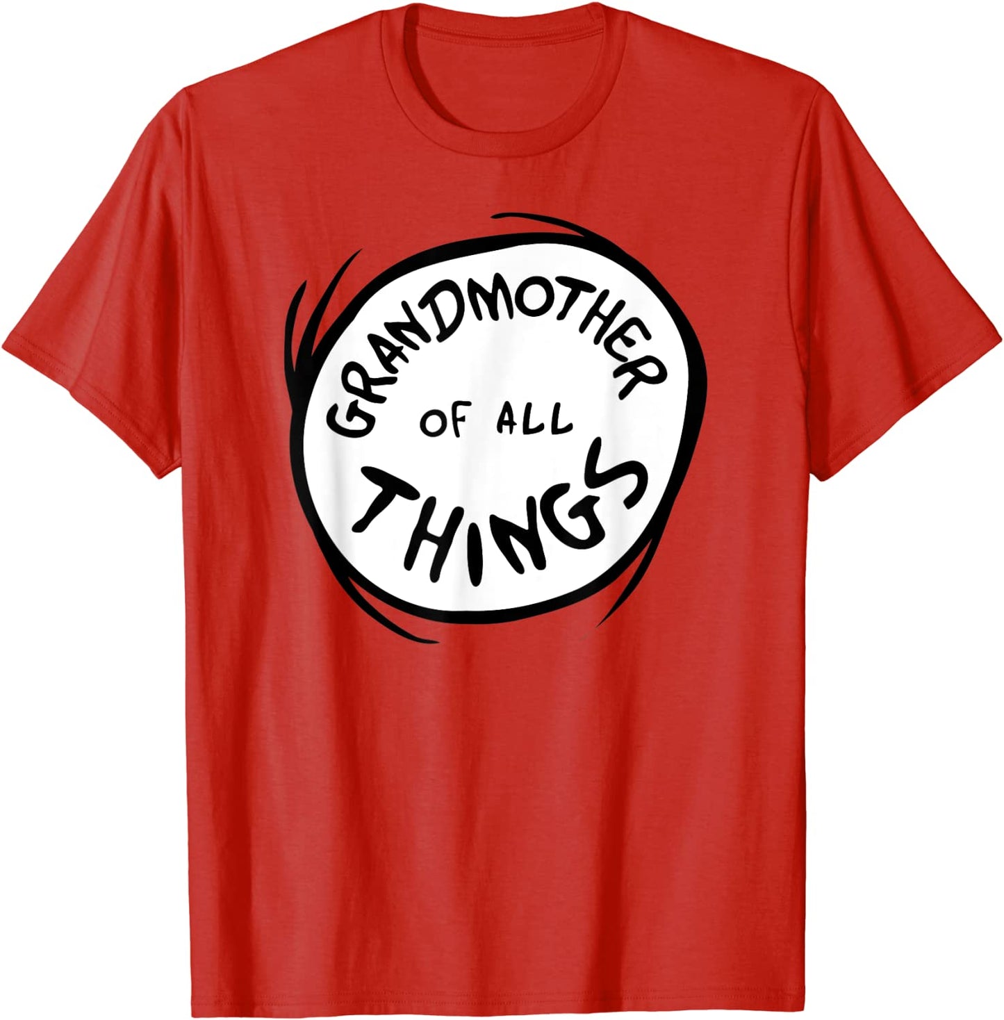 Dr Seuss Grandmother of all Things Emblem RED T-shirt