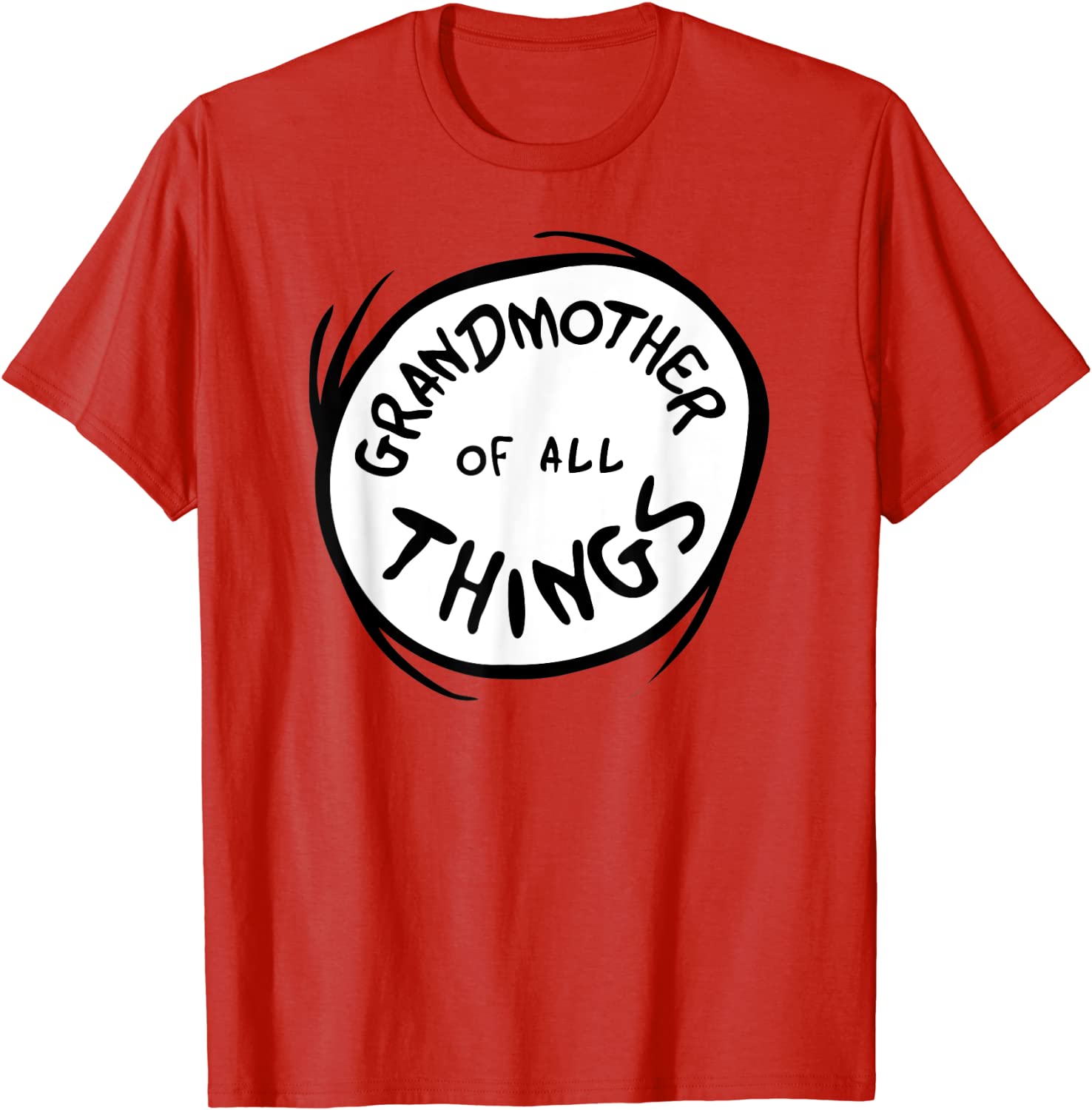 Dr Seuss Grandmother of all Things Emblem RED T-shirt