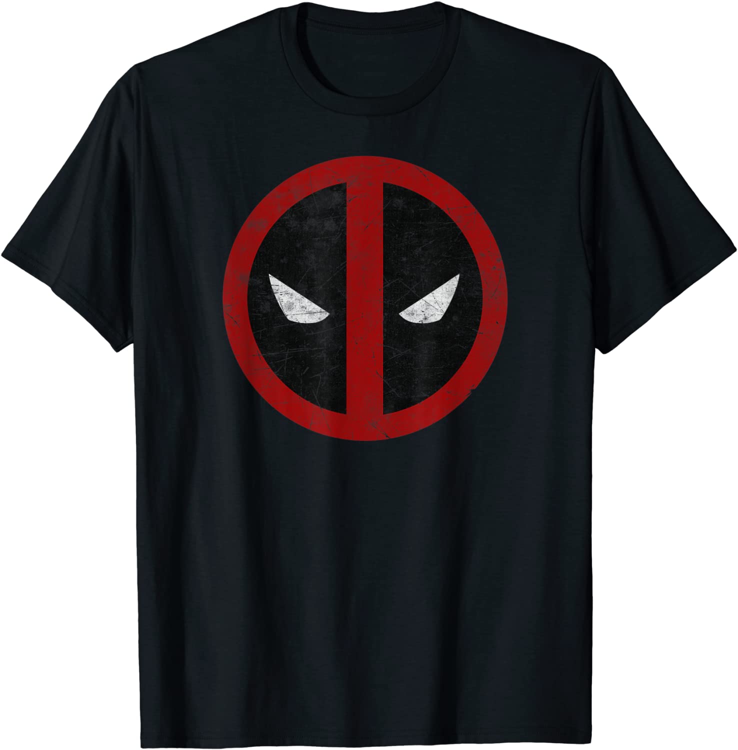 Marvel Deadpool Mask Classic Distressed Graphic T-Shirt T-Shirt