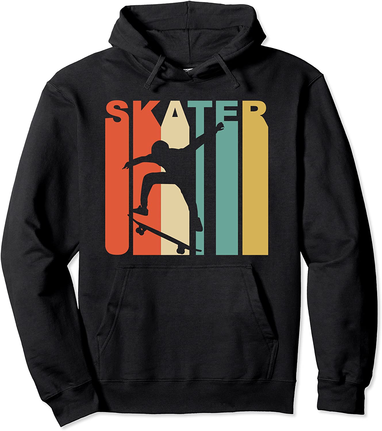 Retro 1970s Style Skater Skateboarder Skateboarding Hoodie