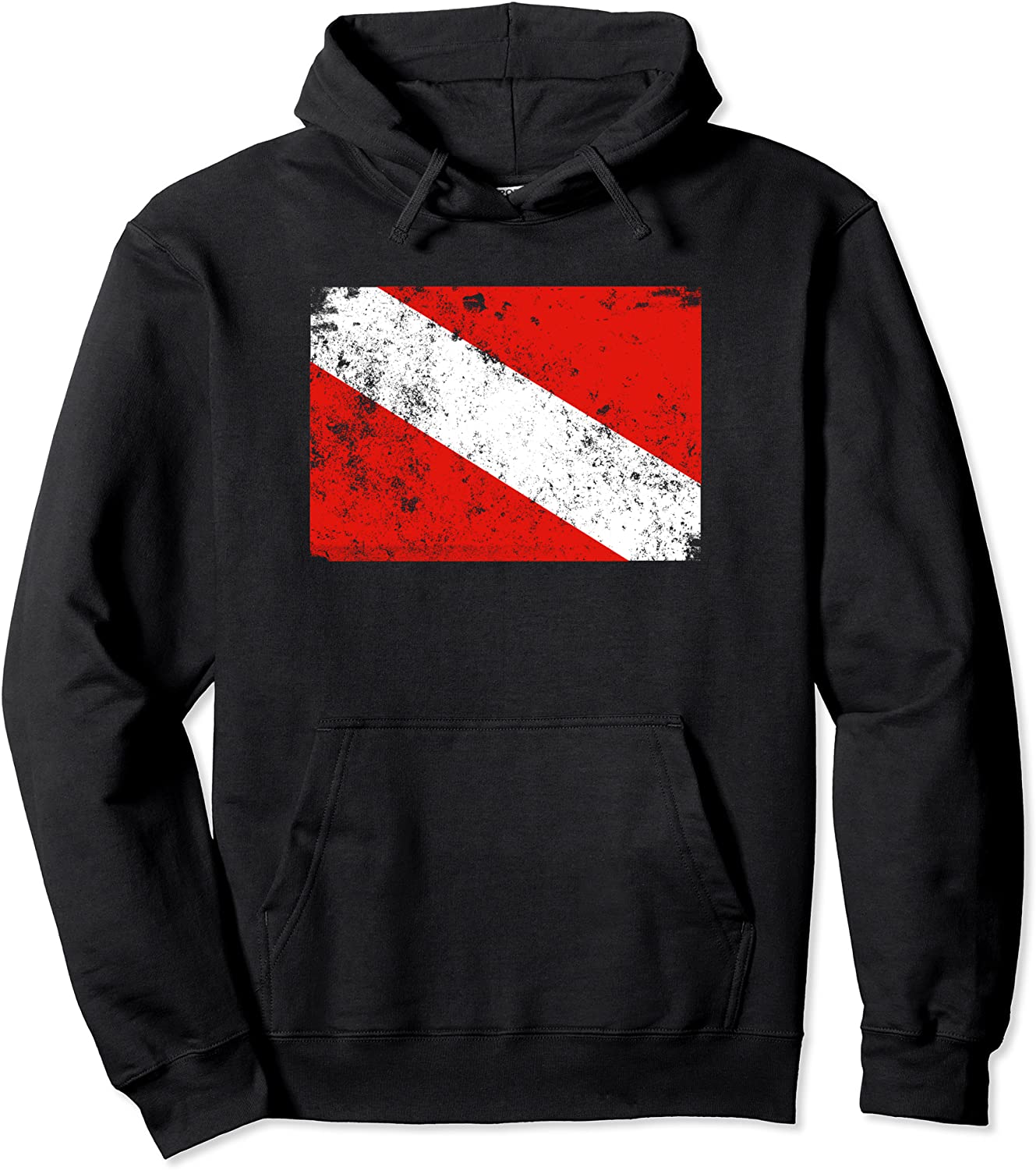 Distressed Dive Flag Scuba Diving Pullover Hoodie