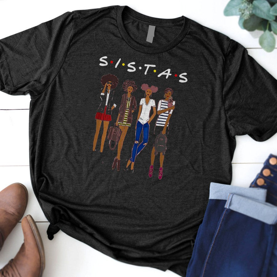 Sistas Afro Women Together Women Tshirt Women Birthday Tee T-Shirt_5