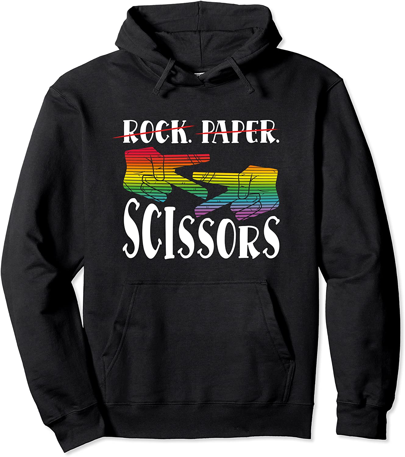 Rock Paper Scissors Lesbian Couple Pride Funny LGBT Support Pullover Hoodie