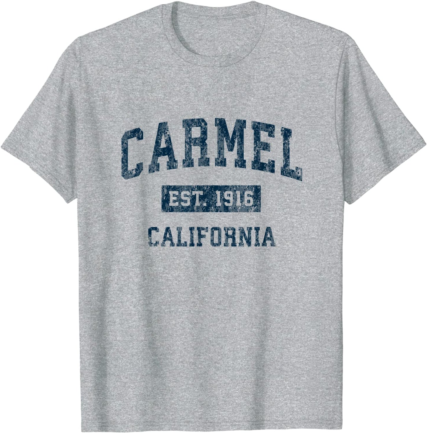 Carmel California CA Vintage Sports Design Navy Print T-Shirt