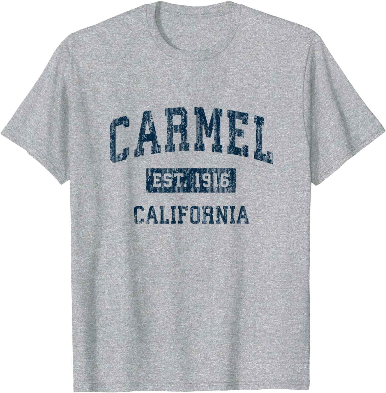 Carmel California CA Vintage Sports Design Navy Print T-Shirt