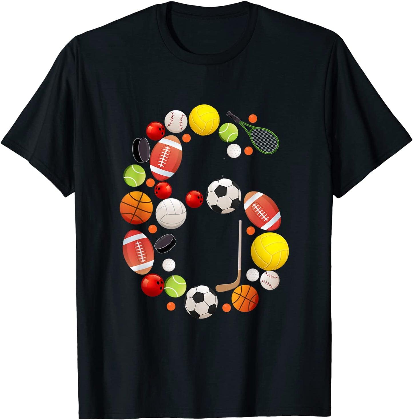 Kids Sports Birthday Shirt 6 Year Old 6th Birthday BOY T-Shirt