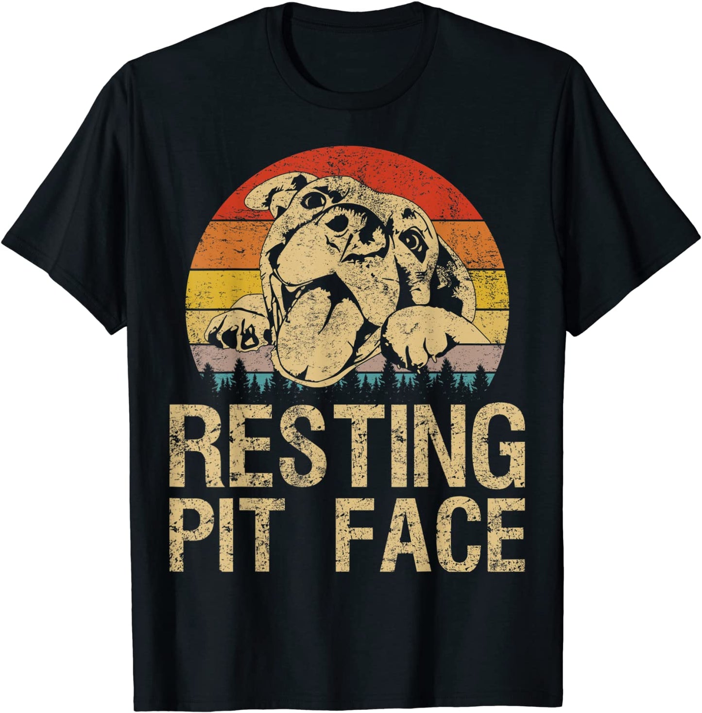 Vintage Pitbull Resting Pit Face - Funny Pitbull Lovers T-Shirt