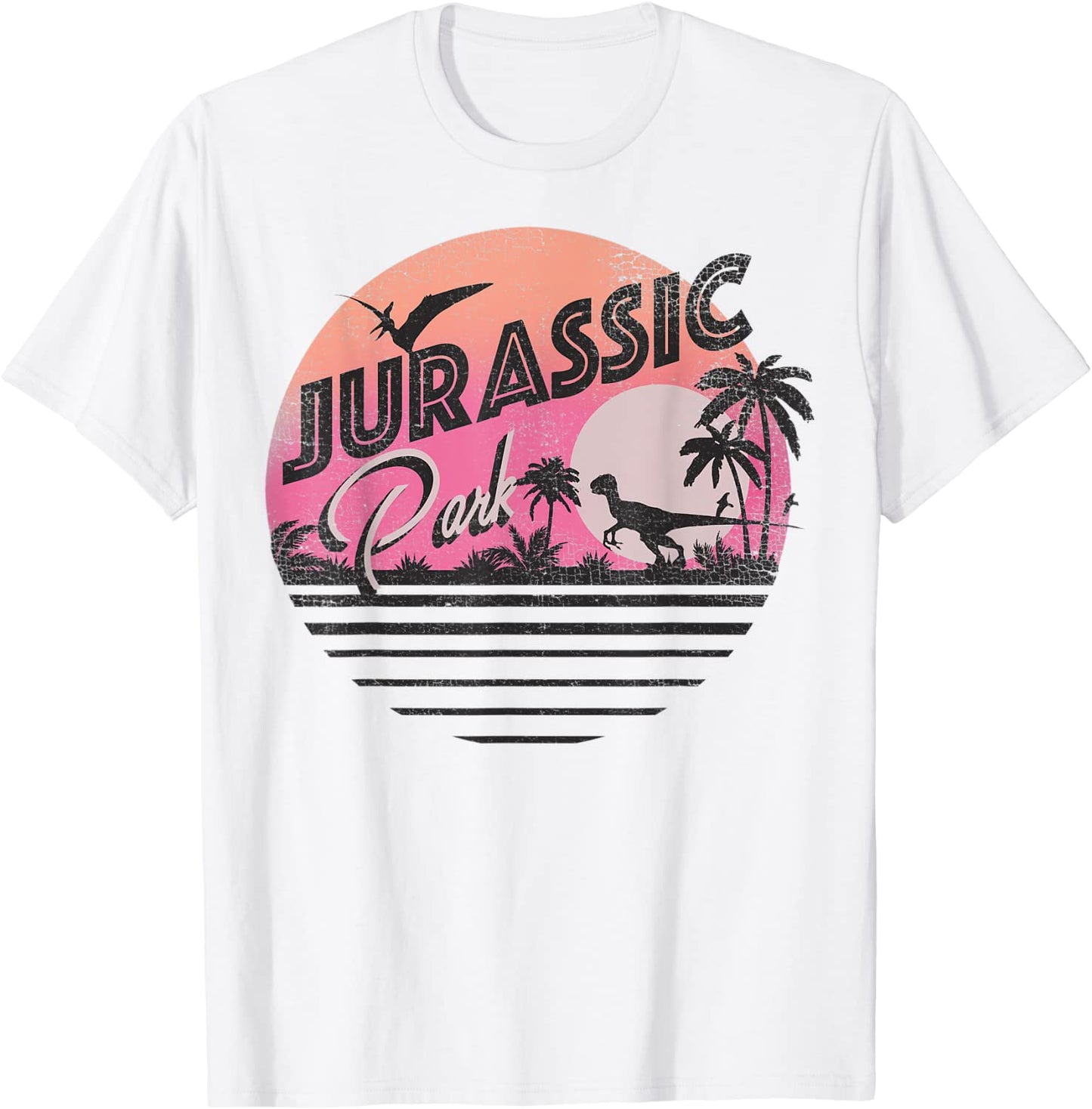 Jurassic Park Retro 90s Dinosaur Scene Graphic T-Shirt