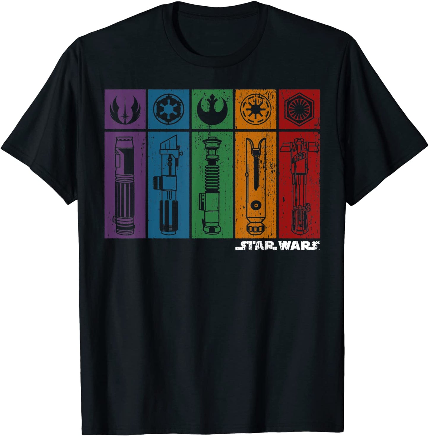 Star Wars Light Saber Rainbow Panels T-Shirt