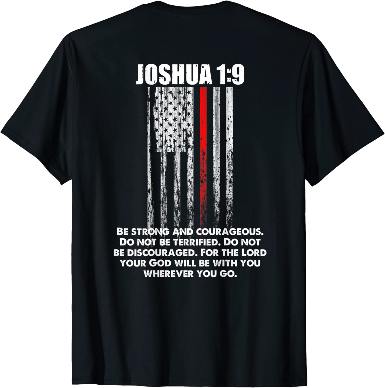 Thin Red Line Firefighter Bible Verse Christian T-Shirt