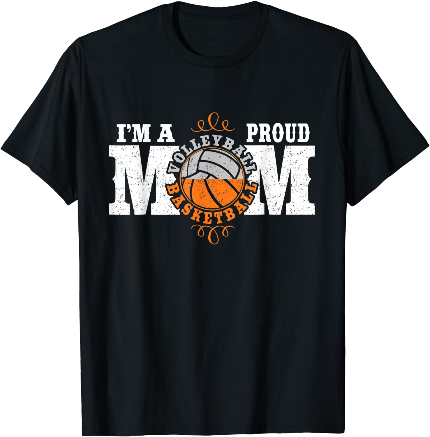 Im a Proud Basketball Volleyball Mom - Combined Sports T-Shirt