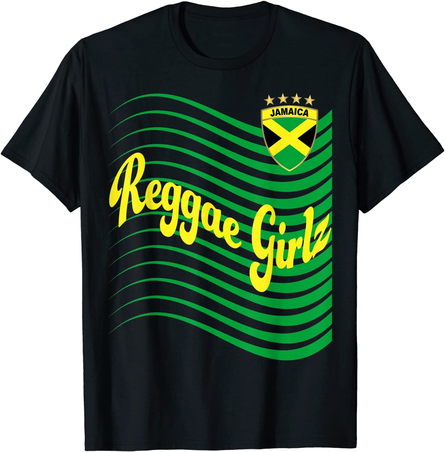 Jamaica Reggae Girls Soccer Jersey Jamaican Football T-Shirt T-Shirt