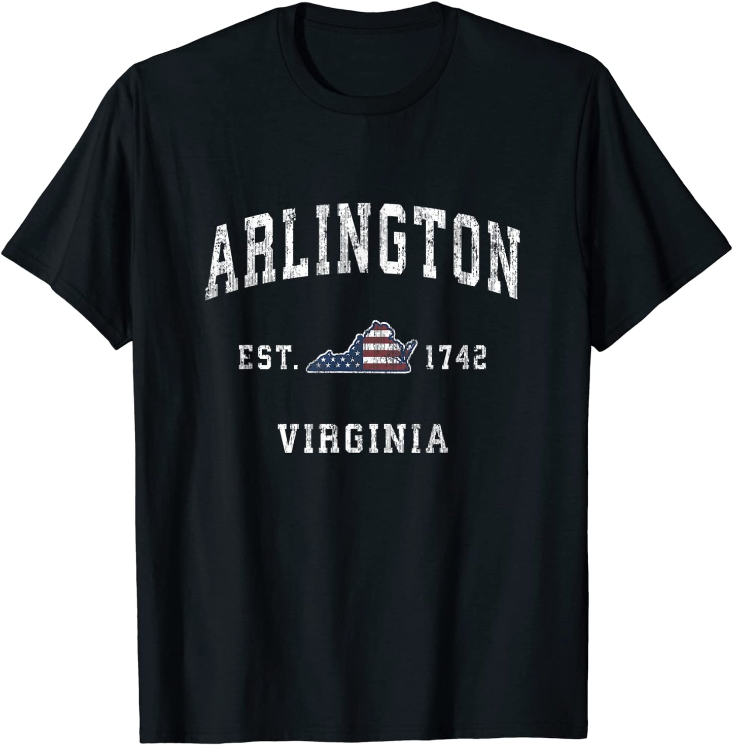 Arlington Virginia VA Vintage American Flag Sports Design T-Shirt