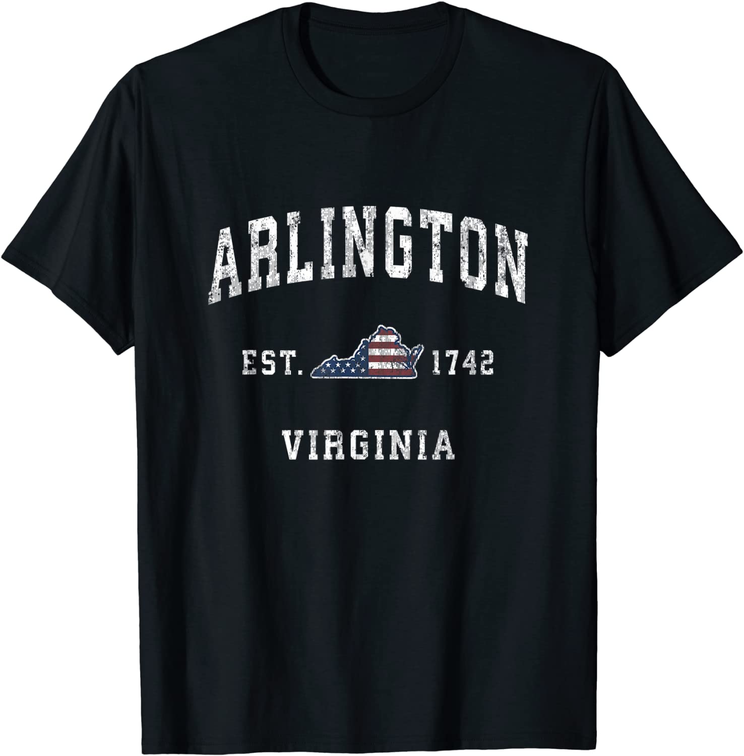Arlington Virginia VA Vintage American Flag Sports Design T-Shirt